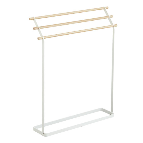 Yamazaki Tosca 3 Bar Metal Wood Towel Hanger Temple Webster